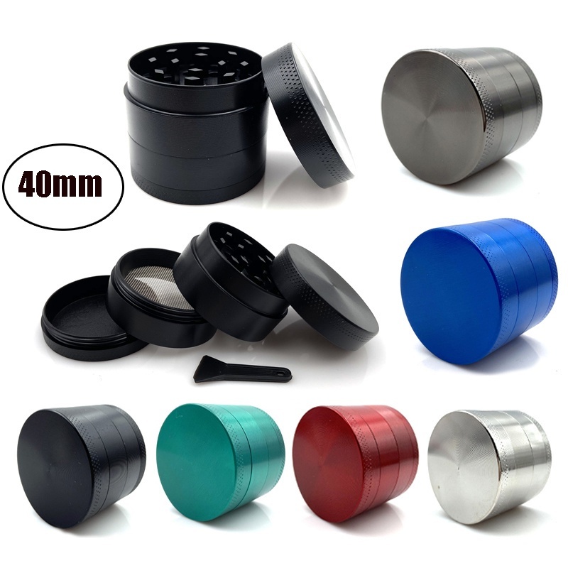 เครื่องบดขนาดเล็กที่มี4ชิ้นส่วน40มิลลิเมตรมินิโลหะผสมสังกะสีโรงสีจับเครื่องบดหญ้าครัวเย็นแกดเจ็ต