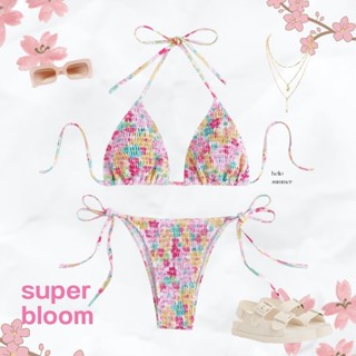 (พรีออเดอร์) helio summerr - Super Bloom ชุดว่ายน้ำ บิกินี่ Bikini บิกินี่สายฝอ ทูพีช บิกินี่ลายดอก บิกิซี่แซ่บ