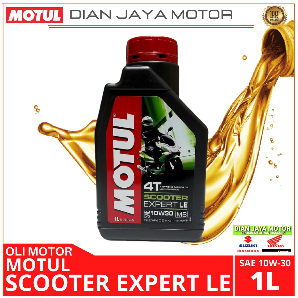 MESIN MOTUL SCOOTER EXPERT LE 1L SAE 10/40 ORIGINAL 1000% MOTUL SCOOTER EXPERT LE 1 ลิตรเครื่องยนต์น