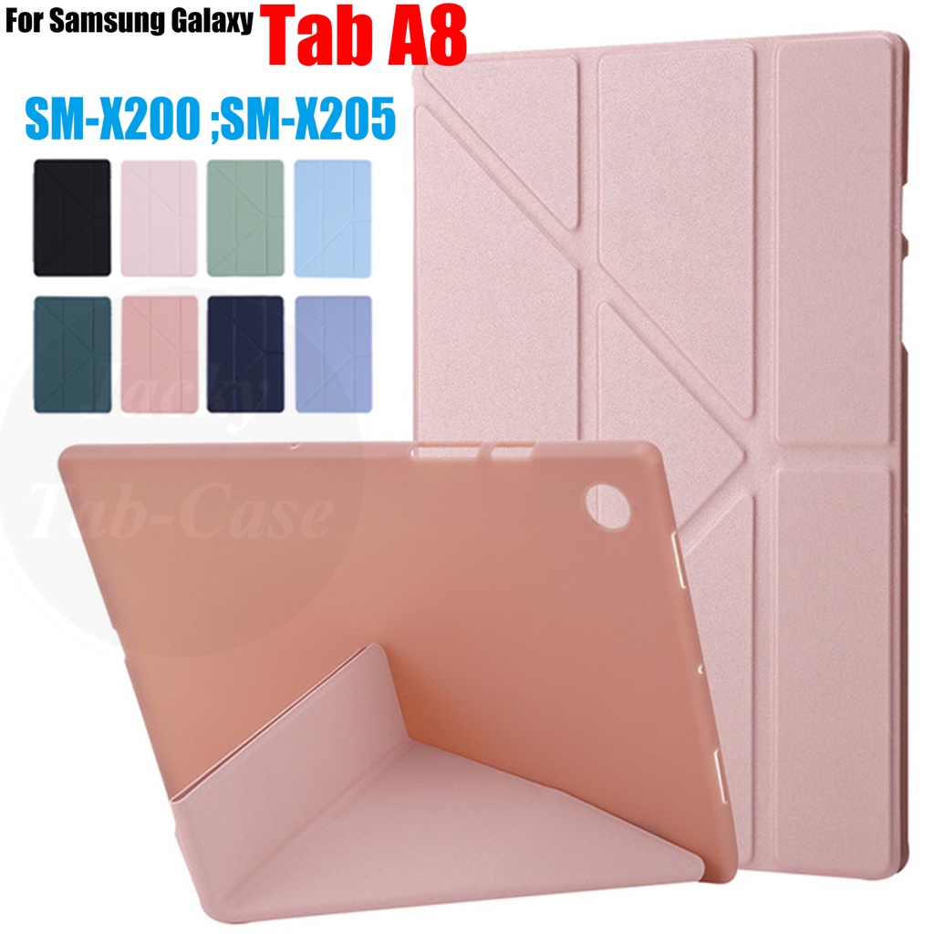เคสแท็บเล็ต หนัง PU แบบฝาพับ พร้อมขาตั้ง สําหรับ Samsung Galaxy Tab A8 10.5 นิ้ว SM-X200 SM-X205 TabA8 X200 X205 X207 A9 A9+ 2023