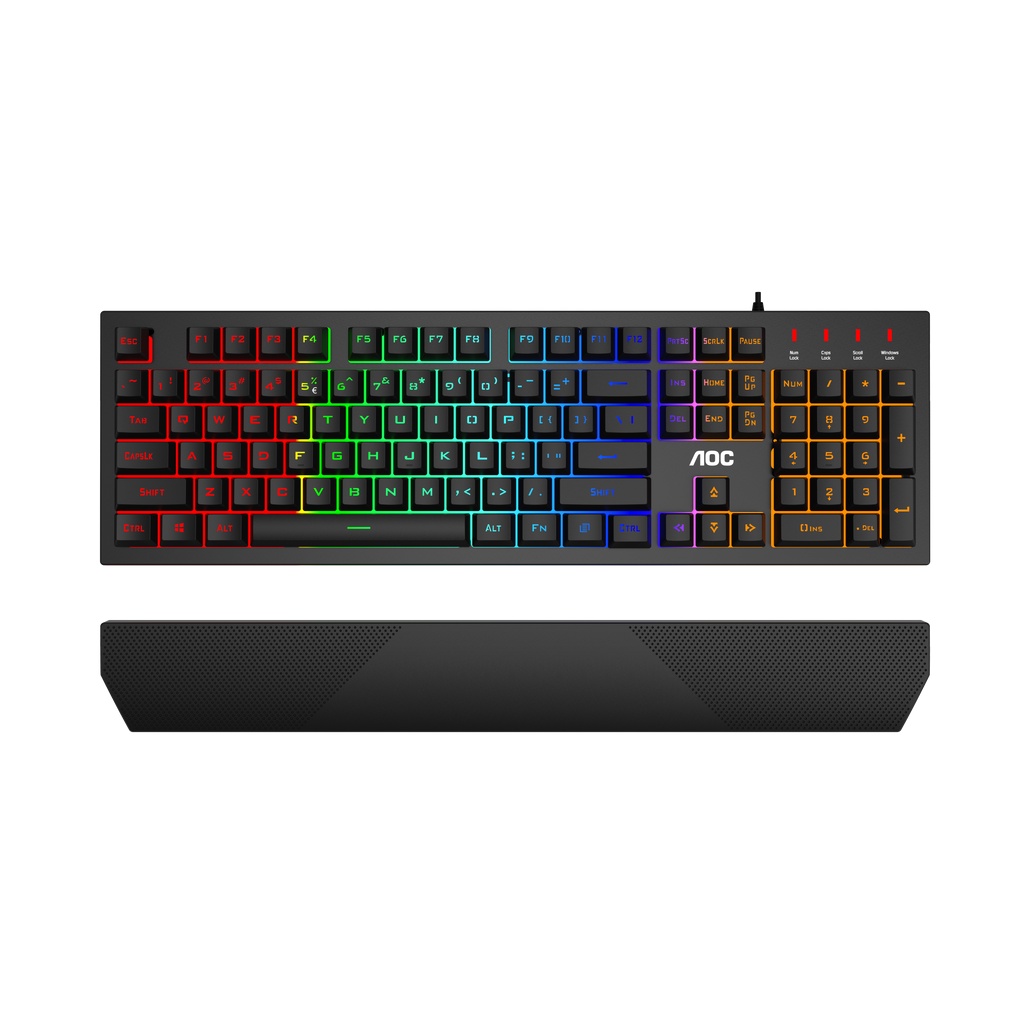 ️กรุงเทพฯด่วน1ชั่วโมง️ AOC GK200 Gaming Keyboard Rainbow LED Backlight GM200 4200 DPI RGB LIGHTING รับประกัน 2 ปี #2