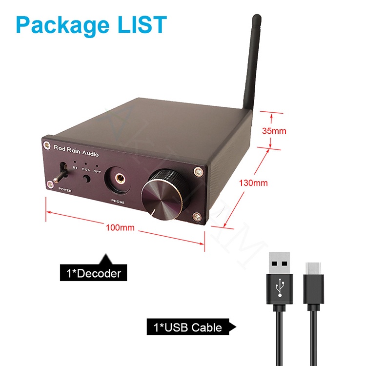 Rod Rain Audio ES9038Q2M DAC QCC5125 Bluetooth 5.1 APTX-HD LDAC APTX-Adaptive Sound Decoder Audio DAC #8