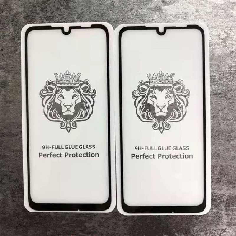 ฟิล์มกระจก9Hเต็มกาว หัวสิงโตใช้สำหรับ Compatible for iPhone 16 15 14 13 12 Pro Max 13 12 Mini 7 8 14 Plus X XS Max XR SE