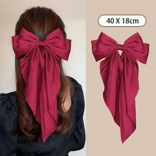 Big bow hair clip cute girl Ribbon headwear fashion women Barrettes Solid Color hair accessories