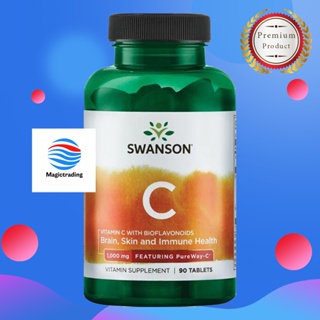 (วิตามินซี , วิตซี , Vitamin C) Swanson Vitamin C with Bioflavonoids - Featuring PureWay-C 1,000 mg / 90 Tablets