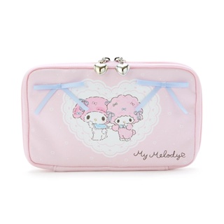 กระเป๋า My Melody &amp; My Sweet Piano Multi Pouch สีชมพู ใส่ของได้หลายช่อง ขนาด 21 x 2 x 13 ซม.