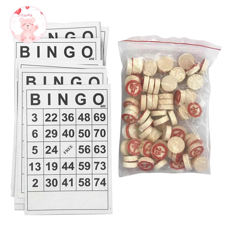 [Whbadguy] ชิปการ์ด BINGO 75 ตัวเลข ของเล่นสําหรับครอบครัว ปาร์ตี้ 40 ชิ้น