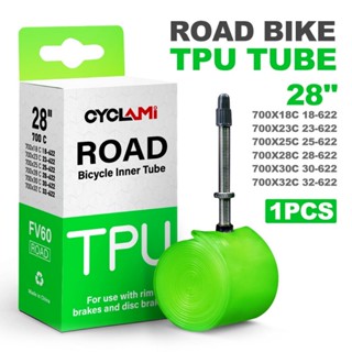 Cyclami ยางในรถจักรยาน TPU น้ําหนักเบามาก ยาว 60 มม. 700x18 25 28 32 สําหรับรถจักรยานเสือหมอบ