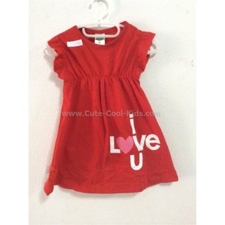 TNG-208 เสื้อแขนกุดเด็กผู้หญิง สีแดง ลายLOVE Size-90 (1-2Y)