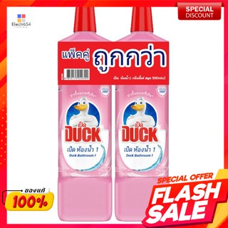 เป็ด โปร ห้องน้ำ 1 น้ำยาทำความสะอาดห้องน้ำ กลิ่นพิ้งค์ สมูท 900 มล. แพ็คคู่Duck Pro Bathroom 1 Bathroom Cleaner Pink Smo