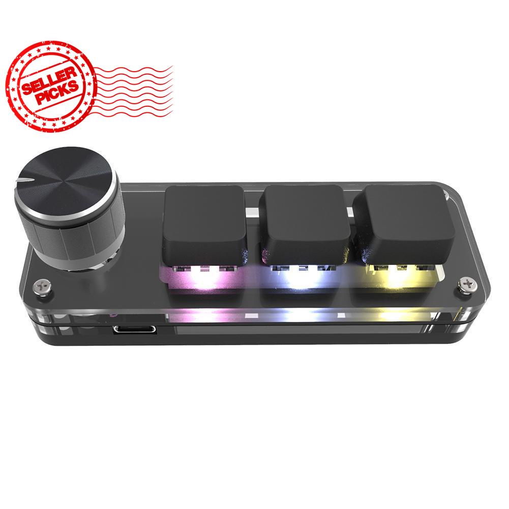 SimPad OSU RGB Mini Keyboard 3 คีย์ 1 ปุ่มคีย์บอร์ดการเขียนโปรแกรมมาโครสําหรับเล่นเกมวาดสีแดง O8W2