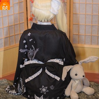 ✺อะนิเมะ Yosuga NO Sora Kimono COSPLAY เครื่องแต่งกาย Yukata ชุดแม่บ้านหวาน Lolita Maid Kasugano Sora สีดำ Kimono ชุดคอส