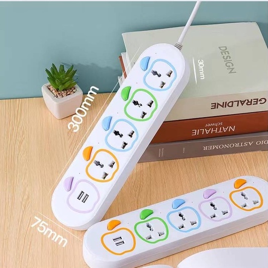 ปลั๊กไฟusb 4 ช่อง 2 USB P-05U