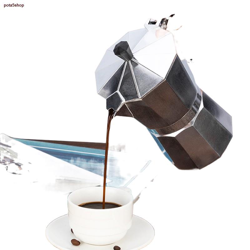 พร้อมส่ง●❖▫เครื่องชงกาแฟ moka pot กาต้มกาแฟ อุปกรณ์ชงกาแฟ หม้อต้มกาแฟ มอคค่าพอท กาชงกาแฟ หม้อต้มกาแฟสด เครื่องต้มกาแฟ กา