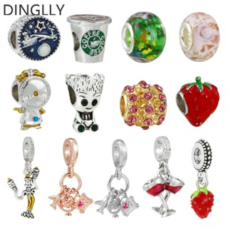 Dinglly สีเขียว สังกะสีอัลลอย บราซิล ลูกปัดไม้ ลูกตุ้ม นาฬิกา รูปร่าง เสน่ห์ Diy สร้อยข้อมือ เครื่องประดับ แฮนด์เมด อุปกรณ์เสริม