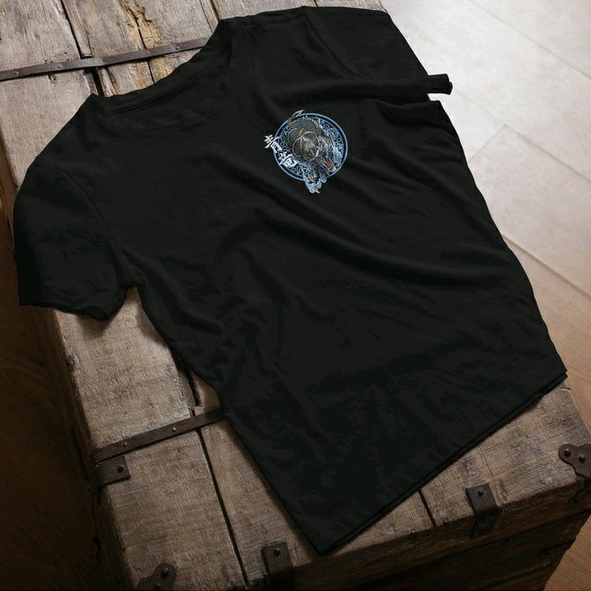 DRABLAZE เสื้อยืด 100% Cotton Comb สกรีนมังกรฟ้า เทพมังกรเซริว เทพ4ทิศ Seiryu Blue Dragon Four Symbols คอกลม คอตตอนคอมบ์ #4