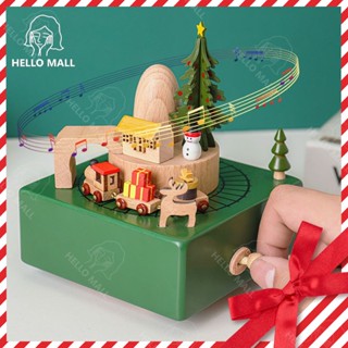 🎅HELLO MALL🎅 กล่องดนตรีไม้ Christmas Music box ของที่ระลึก