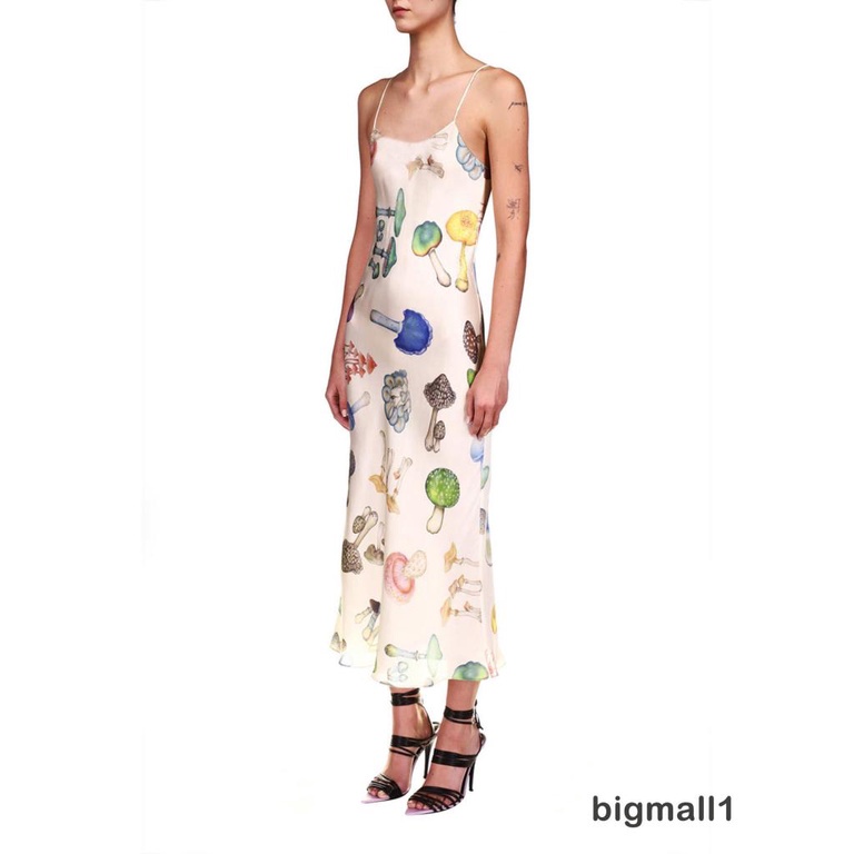 z4lbrri253BIGMALL-Women´s Summer Midi Dress, Sleeveless Spaghetti Strap V Neck Mushroom Print Long Dress #2