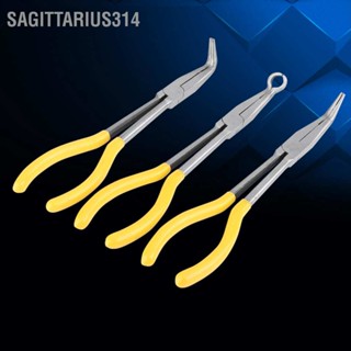 Sagittarius314 คีมปากแหลม ปากงอ หรือ ตัว O 270 มม. ยาวพิเศษ 45 90 องศา 3 ชิ้น