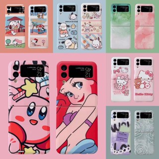 เคสโทรศัพท์มือถือ กันกระแทก ลายการ์ตูน Kirby Snoopy นางเงือก Pochacco สําหรับ Samsung Galaxy Z Flip 4 5G Z Flip 3