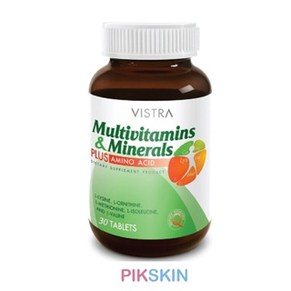 [PIKSKIN] แท้/ส่งไว💫VISTRA Multivitamins &amp; Minerals plus Amino Acid 30เม็ด วิตามิน เกลือแร่ และกรดอะมิโน