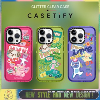 【Glitter Casetify】เคสโทรศัพท์มือถืออะคริลิคใส แบบแข็ง กันกระแทก ลายการ์ตูนกราฟฟิตี้ สไตล์เกาหลี สําหรับ iPhone14 13 12 11 Pro Max