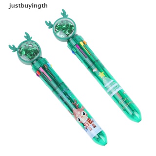 [JBTH] ปากกาลูกลื่น แบบกด ลายคริสต์มาส 10 สี ขนาด 0.5 มม. เครื่องเขียนสําหรับโรงเรียน [JB]