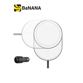 อุปกรณ์ชาร์จในรถยนต์ Belkin BOOSTCHARGE Pro Car Wireless Charging (WIC008btGR-NC) Silver by Banana IT