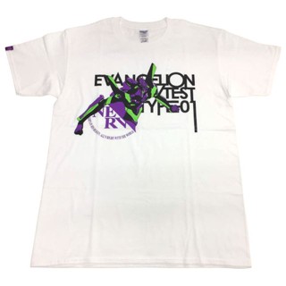 Evangelion Store ของแท้ เสื้อยืดลําลอง แขนสั้น คอกลม พิมพ์ลาย Eva สีขาว -01