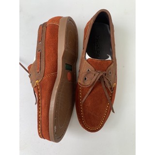 รองเท้าหนังกลับแท้ สีแทน ทรง โบ้ทชู ผูกเชือก (size36-46) ช้างแทน