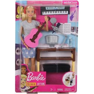 Barbie Musician Doll And Playset With Guitar, Keyboard &amp; More FCP73 ตุ๊กตาบาร์บี้ พร้อมกีตาร์ คีย์บอร์ด และชุดเครื่องดนตรี FCP73