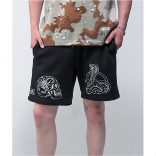 กางเกงขาสั้น Lurking Class Peace Scorpion Black Sweat Shorts