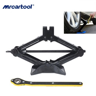 MRCARTOOL 2 ตัน 38.5 ซม. กรรไกรรถแจ็คประแจสี่เหลี่ยมยกยางเปลี่ยนวงล้อประแจง่ายต่อการใช้รถยนต์ฉุกเฉินแบบพกพาและขนาดกะทัดรัด