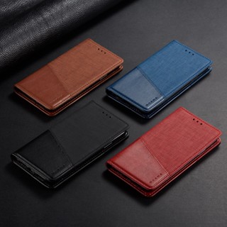 เคส for Samsung S23 Ultra Galaxy S22 Plus S21 FE 5G Note20 Note 20 Ultra S21+ S22+ S23+ Splice Leather Case Flip Cover คสโทรศัพท์หนัง ซิลิโคนนิ่ม ฝาพับแม่เหล็ก พร้อมช่องใส่บัตร และขาตั้ง Magnet Wallet With Card Holder Slots Soft TPU เคสฝาพับ เคสเปิดปิด