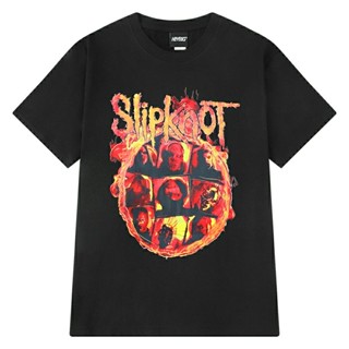 (8606) เสื้อยืดสีดำ เสื้อวงดนตรี สลิปน็อต Slipknot ผ้าคอตตอน 100%