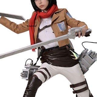 [Brightbiu] หน้ากากคอสเพลย์อนิเมะ Attack On Titan Mikasa สําหรับปาร์ตี้ฮาโลวีน [th]