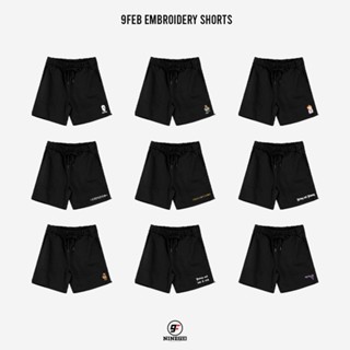 9FEB Embroidery Shorts กางเกงขาสั้นเอวยางยืด ลายปัก
