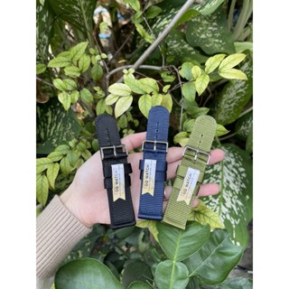 𝗚𝗤 𝘄𝗮𝘁𝗰𝗵 สายนาฬิกาผ้า สายไนล่อน เกรด A หัวสายสแตนเลส สำหรับน…
