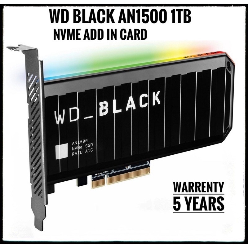 WD BLACK AN1500 NVME SSD ADD IN CARD 1TB