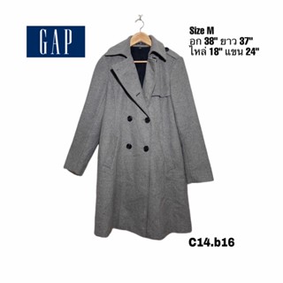 GAP coat size M เสื้อโค้ททรงยาวแก๊ป ผ้าหนามีซับ อก 38 ยาว 37 C14.b16