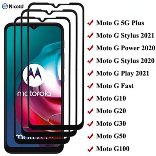 กระจกนิรภัยกันรอยหน้าจอ สําหรับ Motorola Moto G Stylus Power 2021 Moto G Play Fast 5G Plus G100 G10 G20 G30 G50