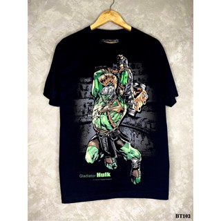 Hulkเสื้อยืดสีดำสกรีนลายBT103