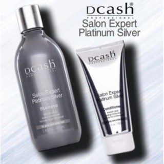 ดีแคชแชมพู&amp;ครีมนวด Dcash keratin silver shampoo 250ml. + condition 150ml.ผสมเคราตินรักษาสีผมสีเทา