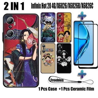 2 IN 1 เคสโทรศัพท์มือถือเซรามิก ทรงโค้ง ป้องกันหน้าจอ สําหรับ Infinix Hot 20 4G X6826 X6826B X6826C