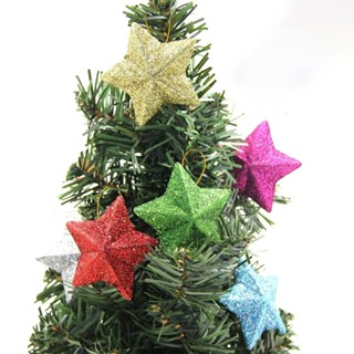 Christmas tree stars, multicolored, 6 pcs/pack ดาวประดับต้นคริสต์มาส หลากสี 6 ชิ้น/แพ็ค