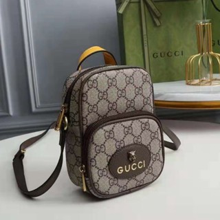 กระเป๋าสะพายไหล่ Gucci Mini Sportmini Tiger Head สำหรับผู้ชายและผู้หญิง