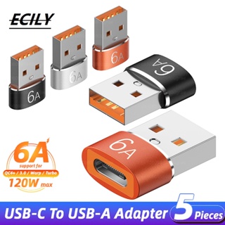 Ecily 6A Type C ตัวเมีย เป็น USB A ตัวผู้ OTG อะแดปเตอร์แปลง USB-C สําหรับอะแดปเตอร์เชื่อมต่อสายเคเบิลโทรศัพท์