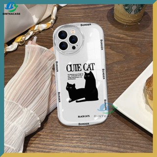 เคสโทรศัพท์มือถือ กันกระแทก ลายแมวดําน่ารัก สําหรับ Samsung A14 A04 A13 A02S A03 A03S A23 A30S A11 A12 A51 A30 A50 A52 A20S A10S M11 M12 J4 Plus J7 Pro J7 Prime