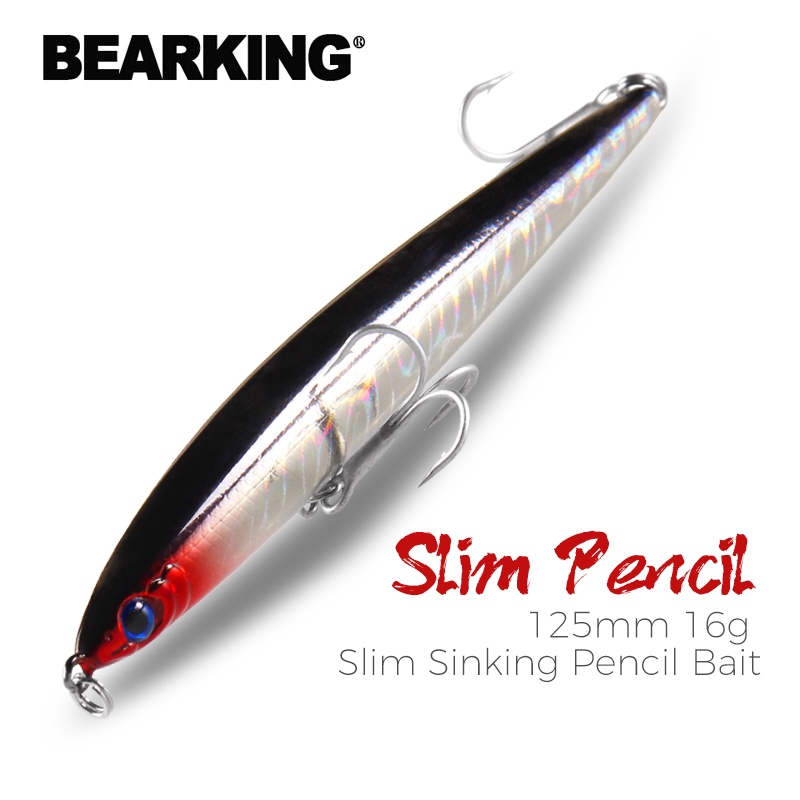 BEARKING พินซิลเบท ขนาด 125 มม., น้ำหนัก 28 กรัม สำหรับ낚šา sinking bait คุณภาพระดับโปร