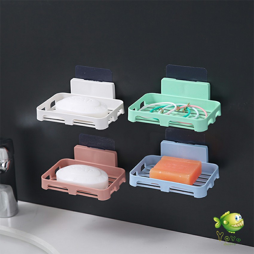 YOYO ที่วางฟองน้ำล้างจาน ที่วางสบู่พลาสติก ไม่ต้องเจาะผนัง Wall-mounted soap dish